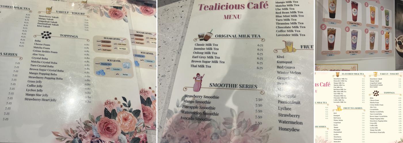 Tealicious Cafe Menu