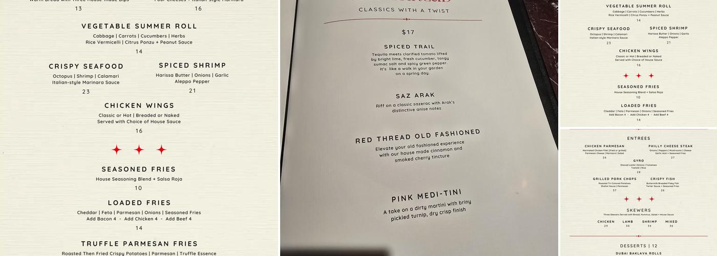 Red Thread Menu