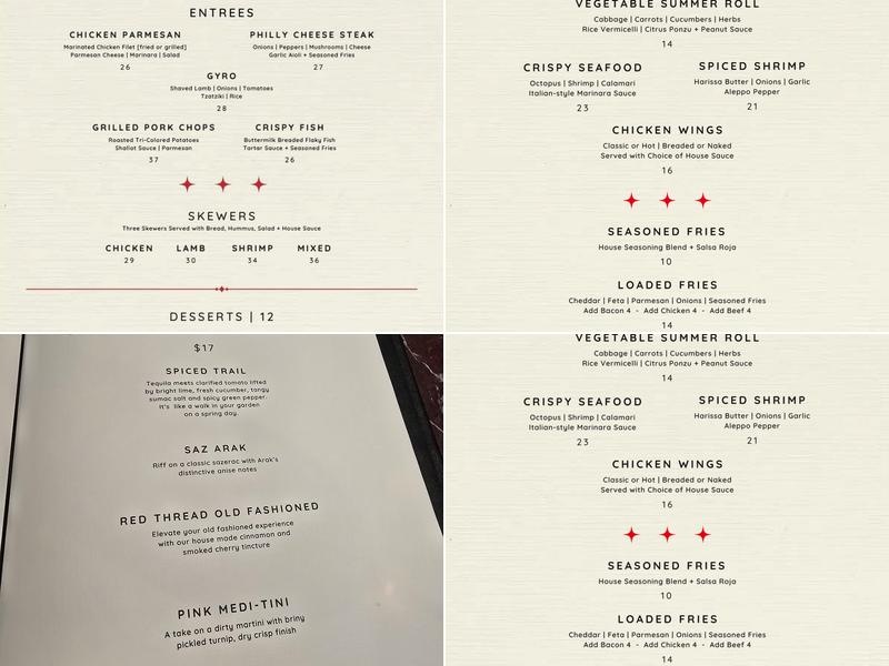 Red Thread Menu