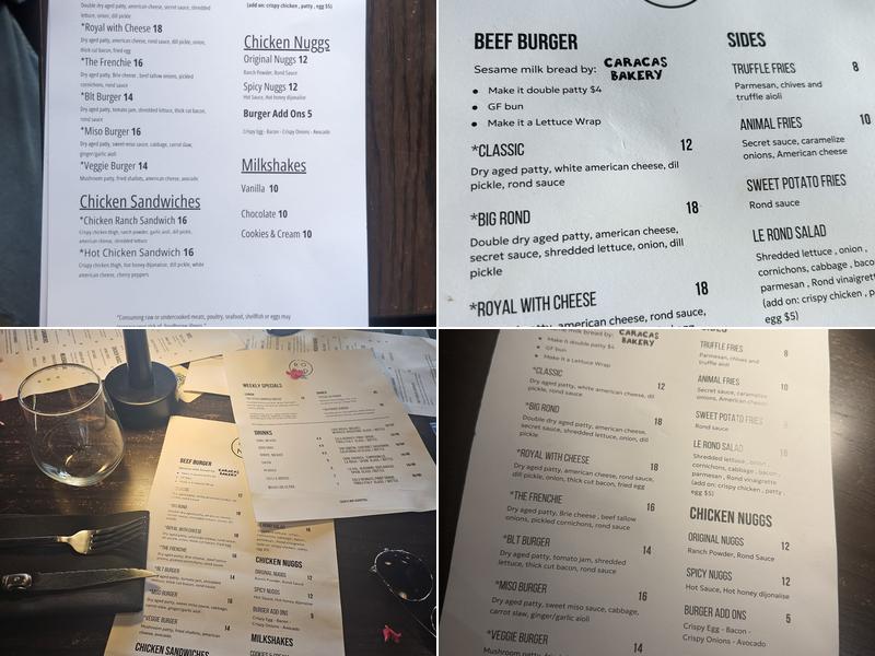 Le Rond Menu