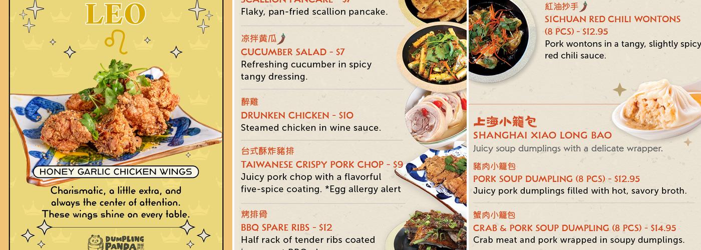Dumpling Panda - Miramar Menu