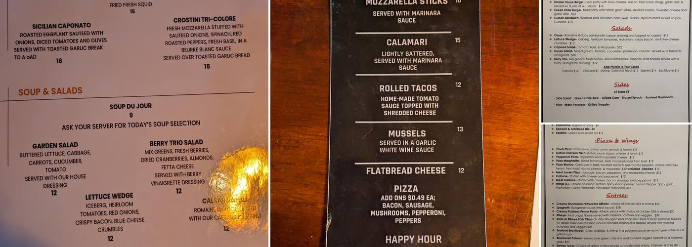 Stoics Lounge & Kitchen Menu