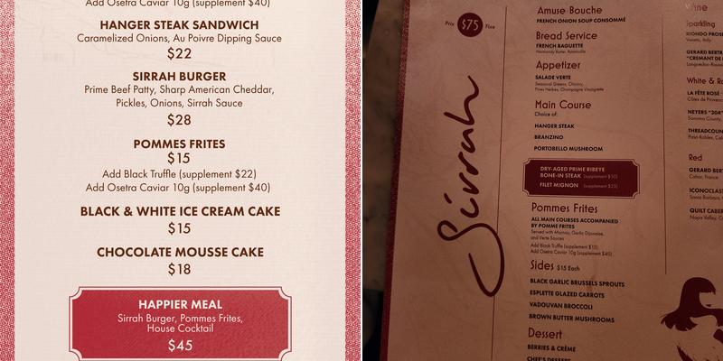 Sirrah Menu