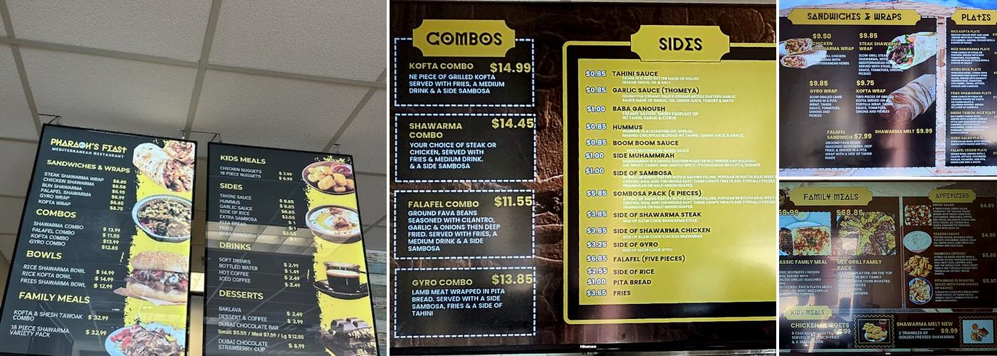 Pharaoh's Feast Menu