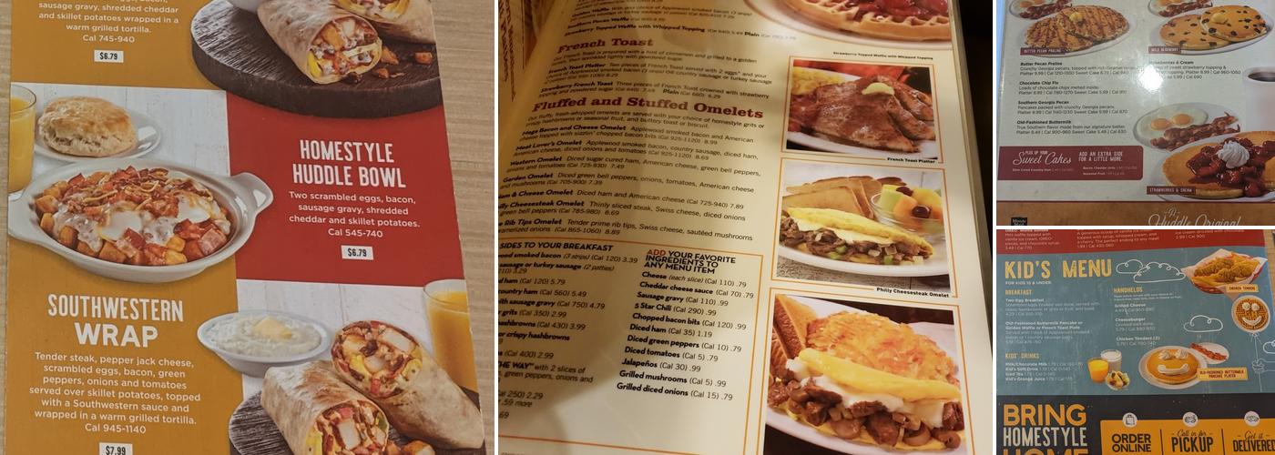 Huddle House Menu