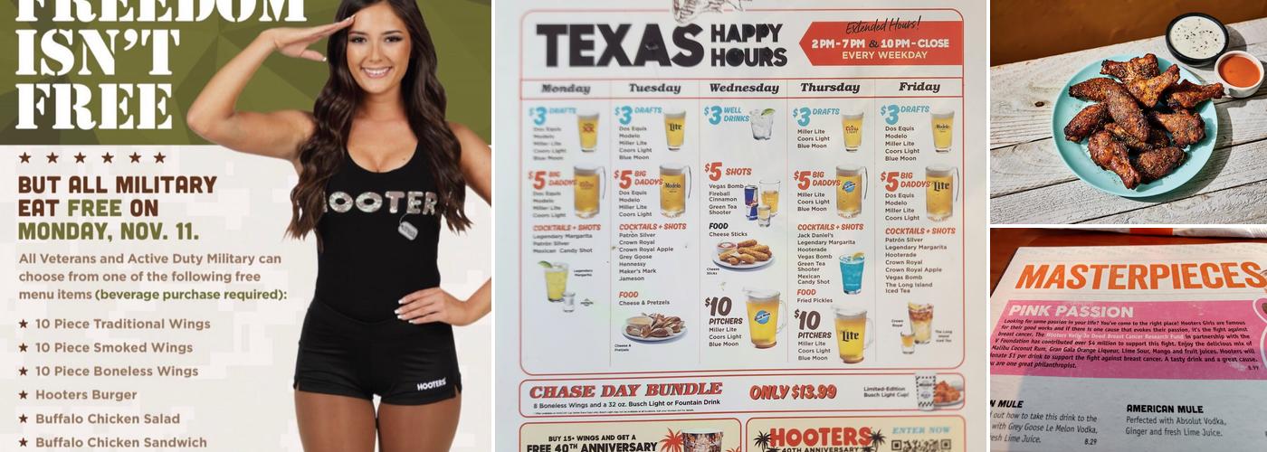 Hooters Menu