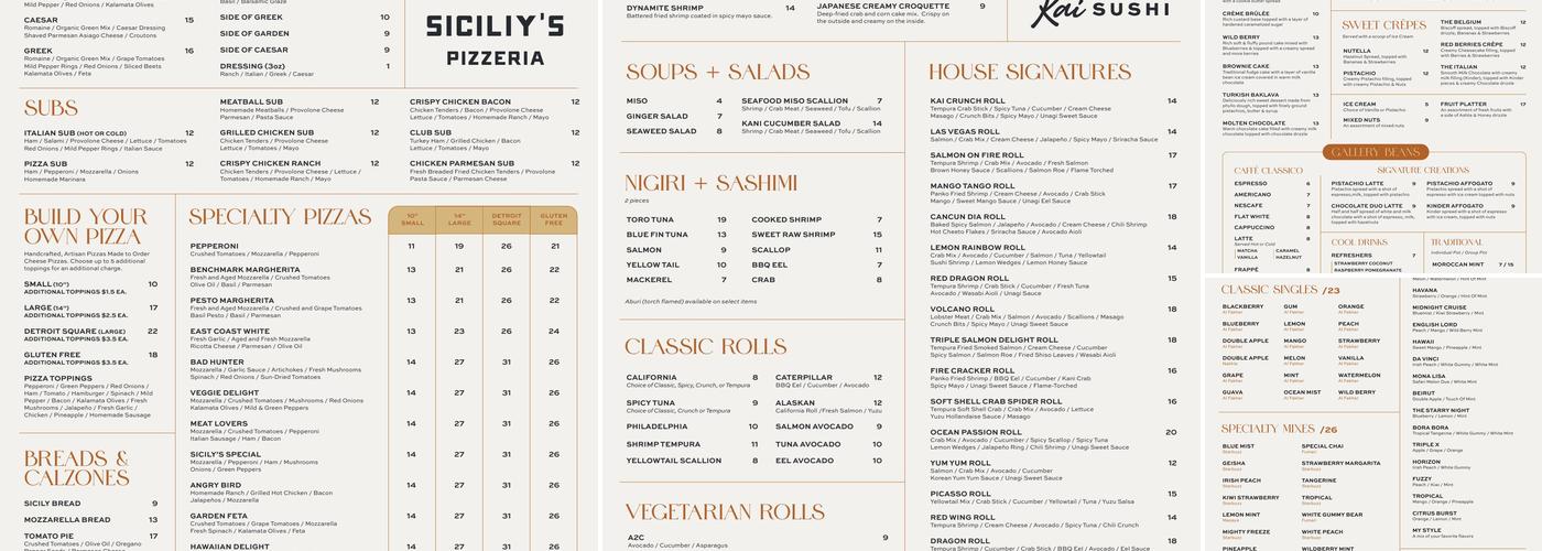 The Gallery Menu