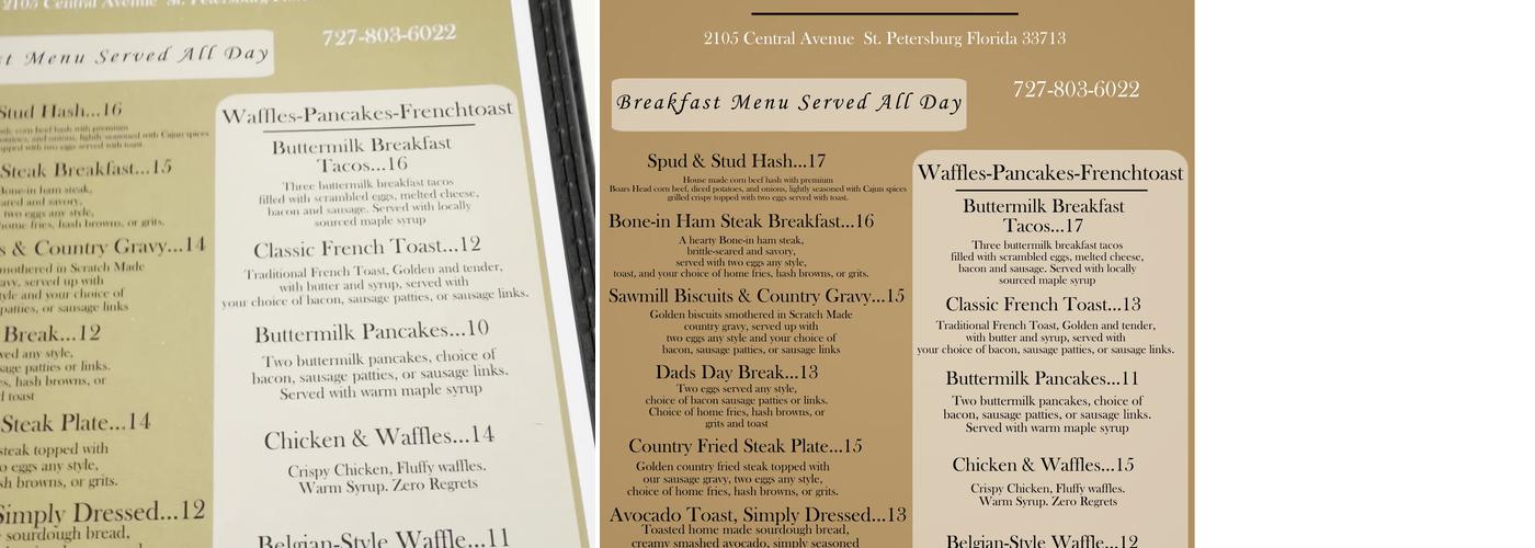 DADS’ Kitchen & Co. Menu