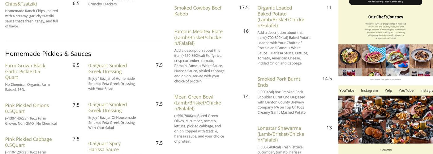 Smoketerranean Menu
