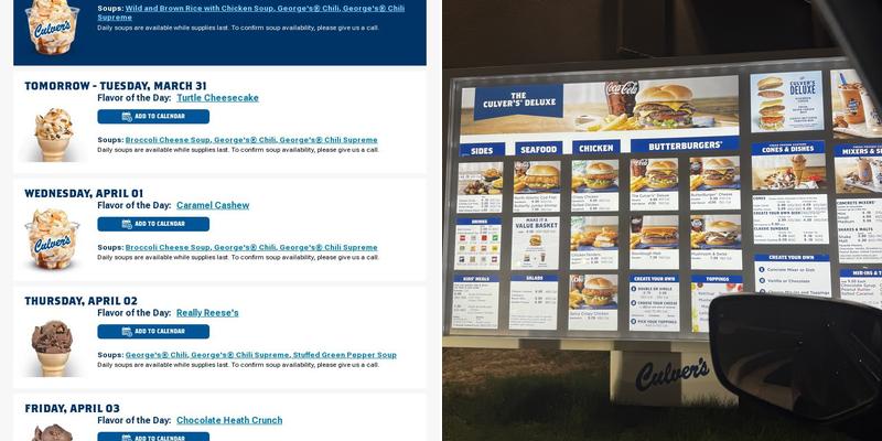 Culver’s Menu