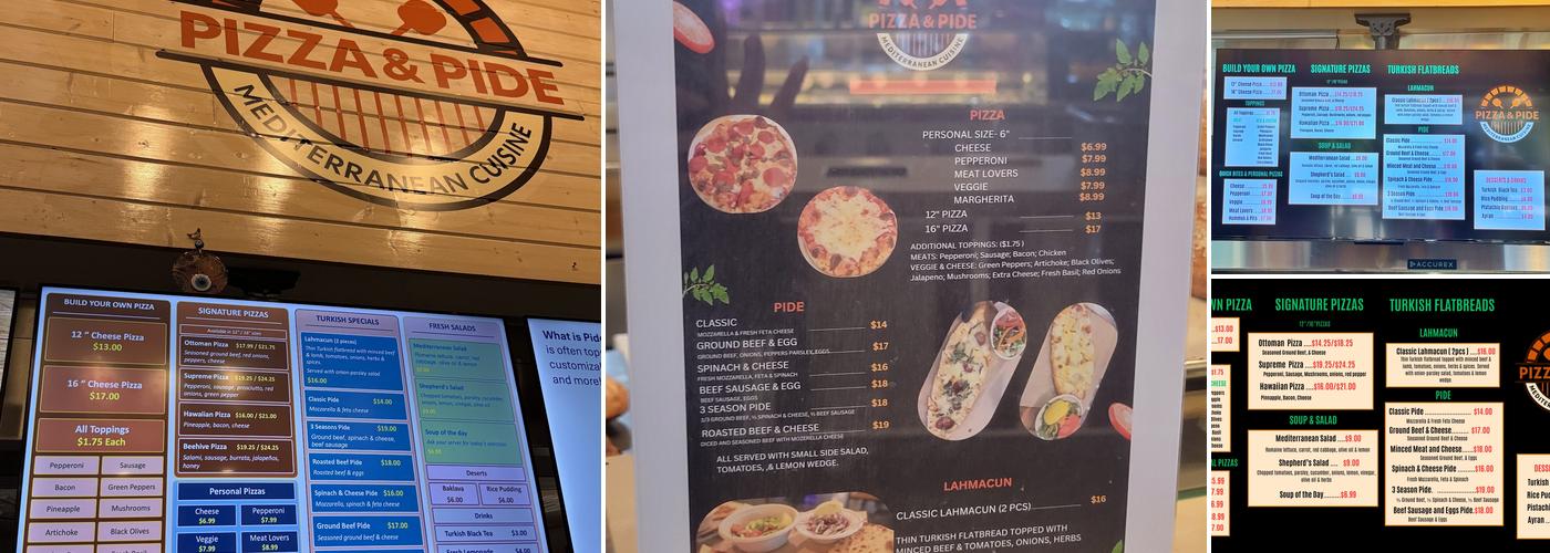 Pizza & Pide Menu