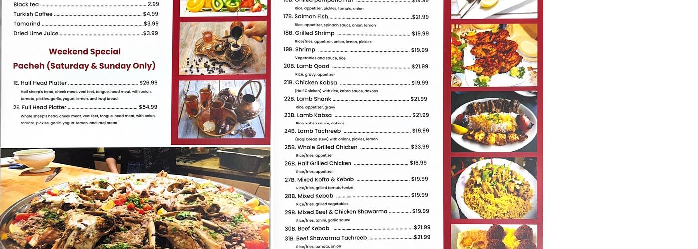 DIJLAH RESTAURANT Menu