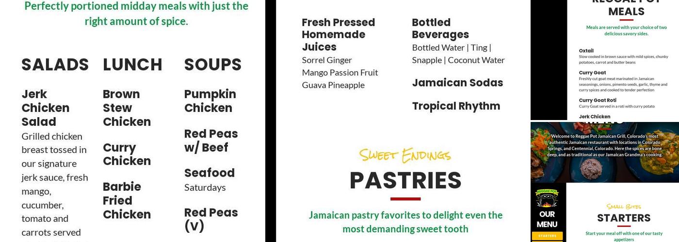 Reggae Pot Jamaican Grill Menu