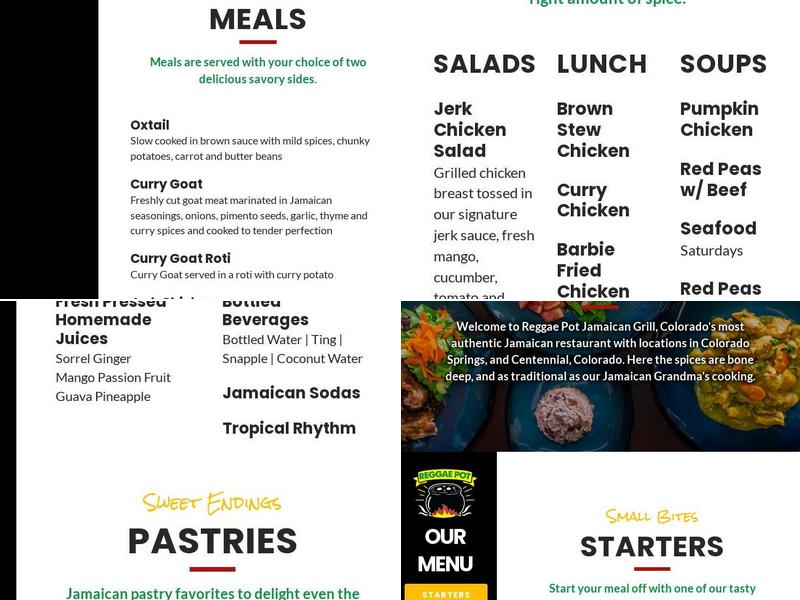 Reggae Pot Jamaican Grill Menu