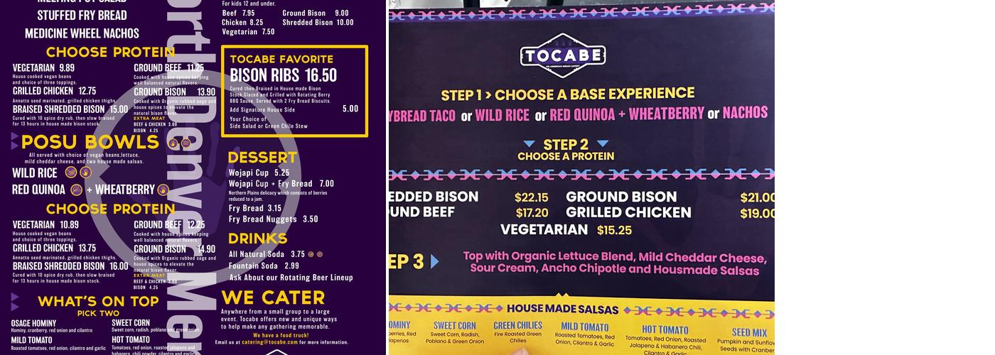 Tocabe Menu