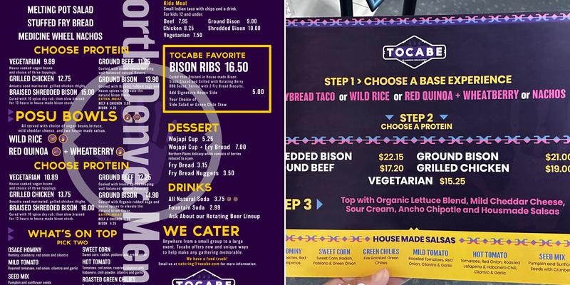 Tocabe Menu