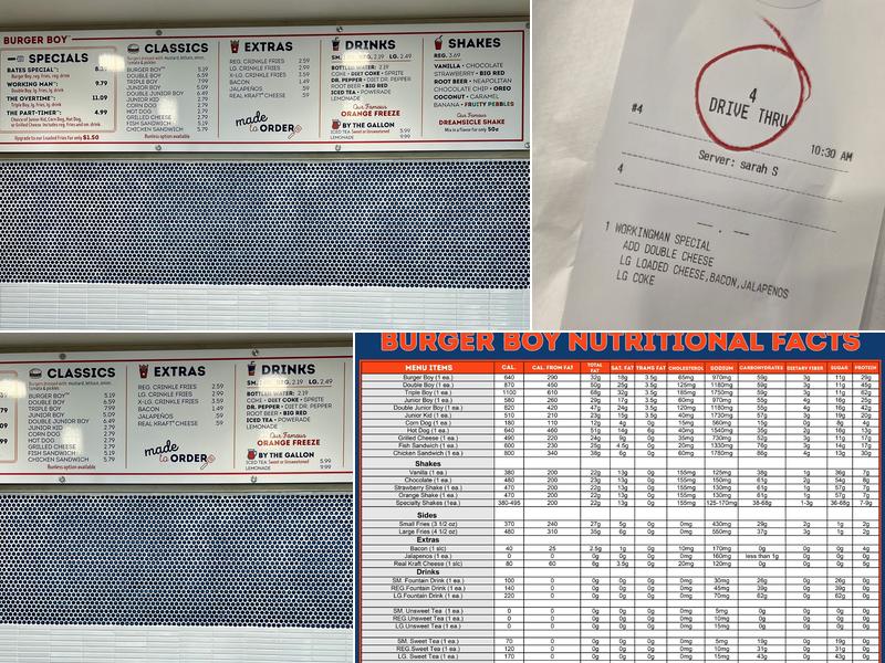Burger Boy Menu
