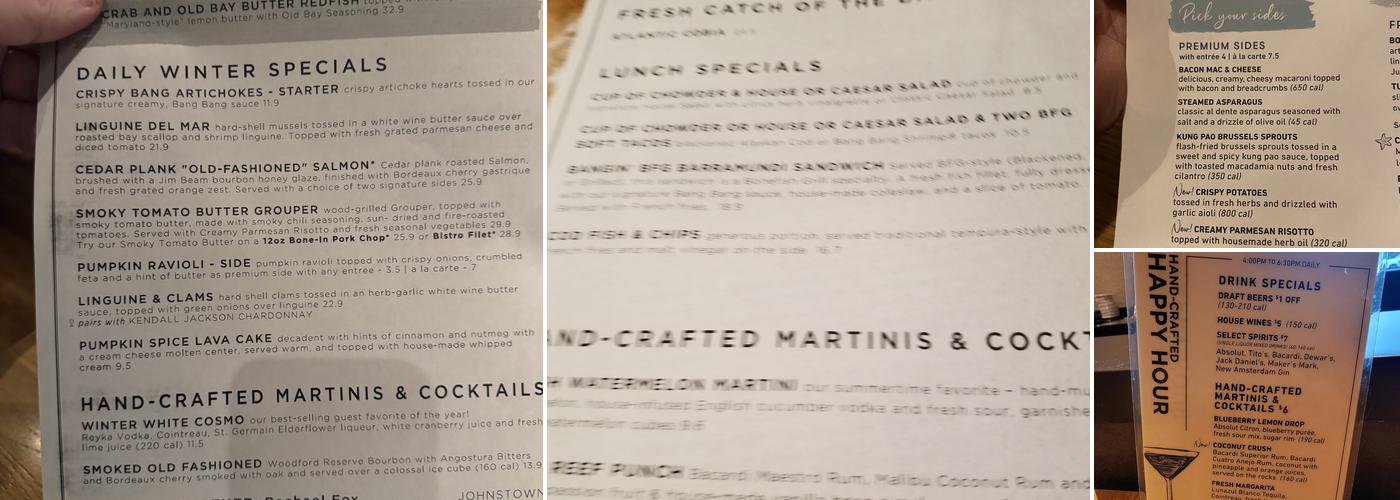Bonefish Grill Menu