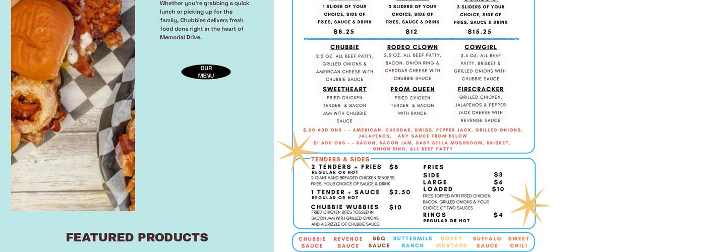 Chubbies Sliders Menu
