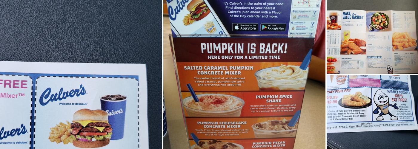 Culver’s Menu