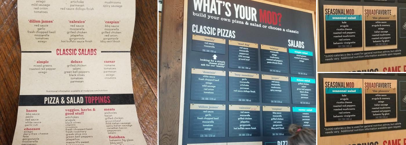 MOD Pizza Menu