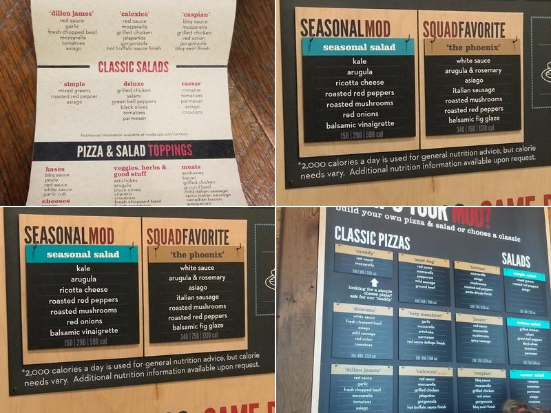 MOD Pizza Menu