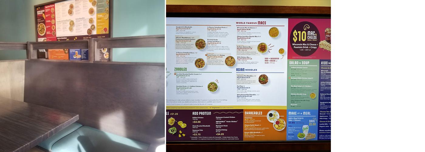 Noodles and Company Menu