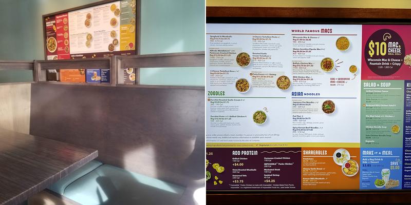 Noodles and Company Menu