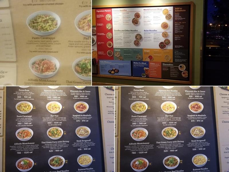 Noodles and Company Menu