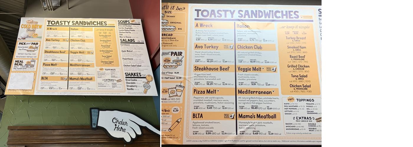 Potbelly Sandwich Shop Menu
