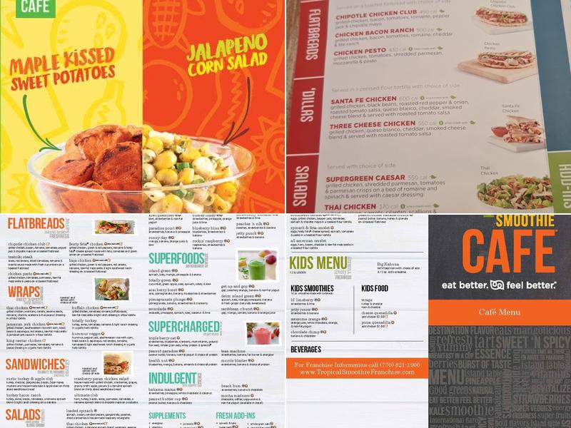 Tropical Smoothie Cafe Menu