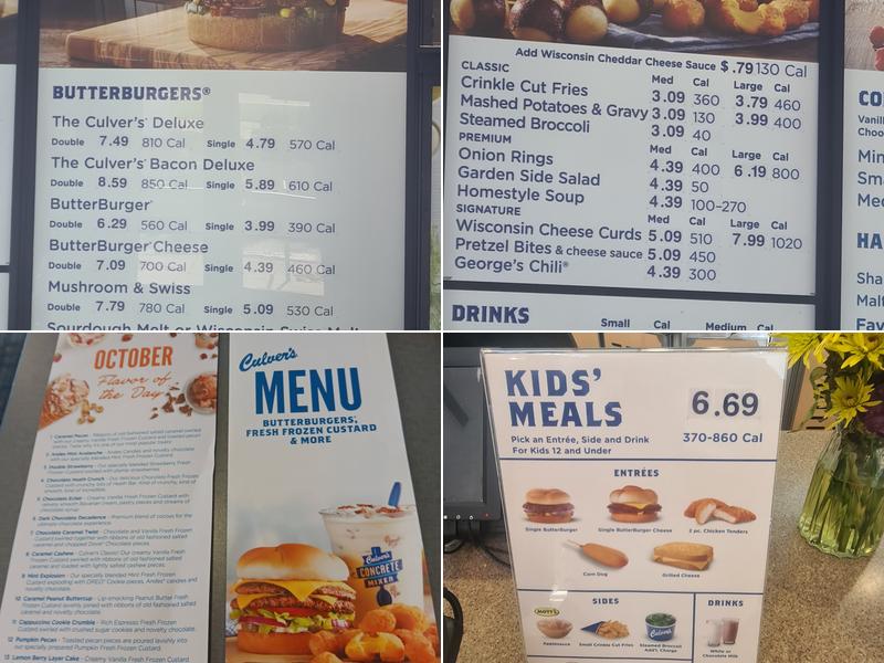Culver’s Menu