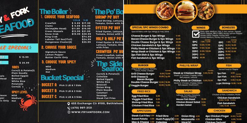 FRY & FORK Menu