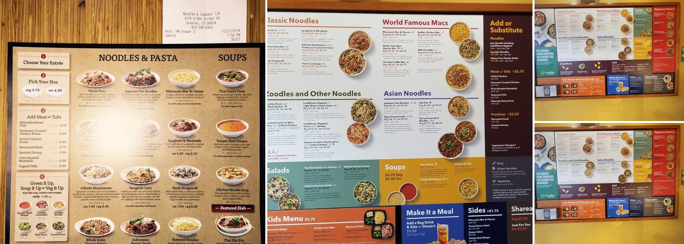 Noodles and Company Menu
