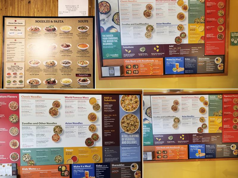 Noodles and Company Menu