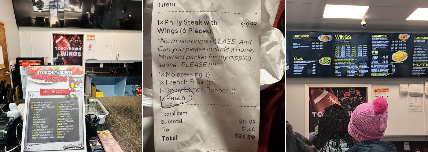 Touchdown Wings Menu