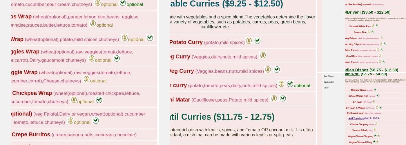 Saatvik Swaad Menu