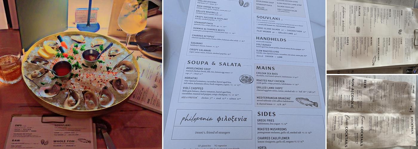 Violí Naples Menu