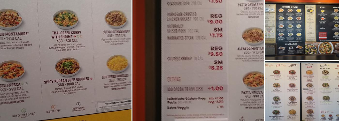 Noodles and Company Menu