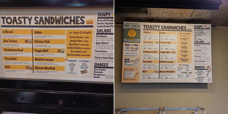 Potbelly Sandwich Shop Menu