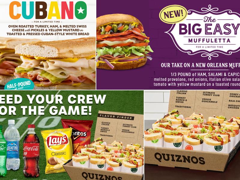 Quiznos Menu