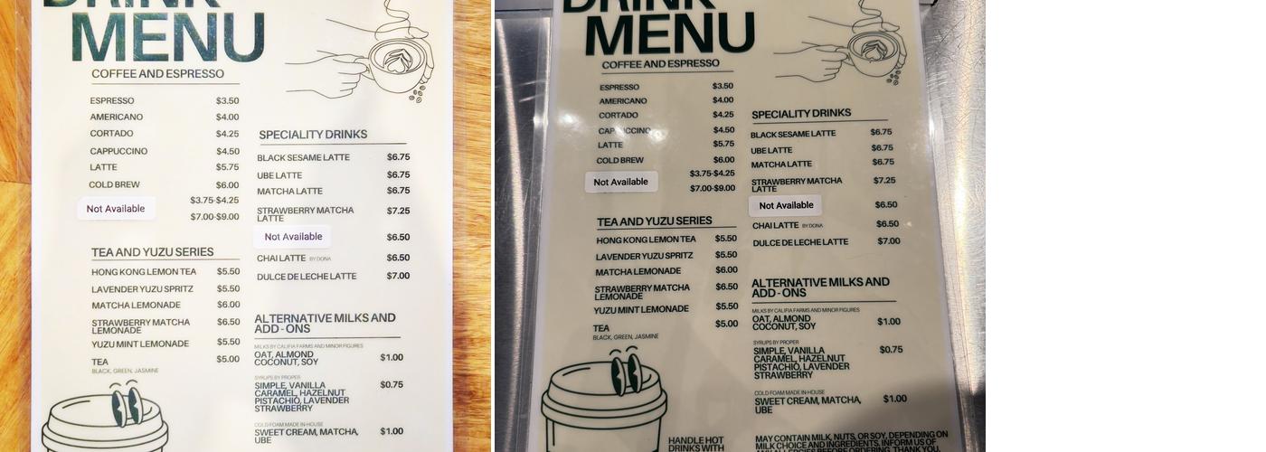 Wise Coffee Menu