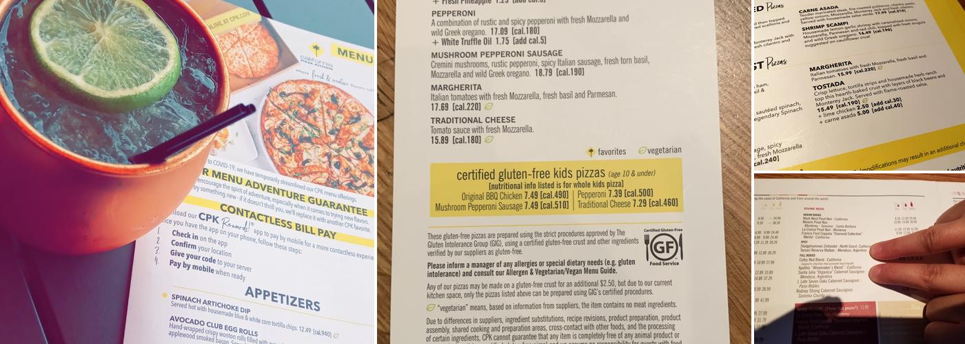 California Pizza Kitchen Menu