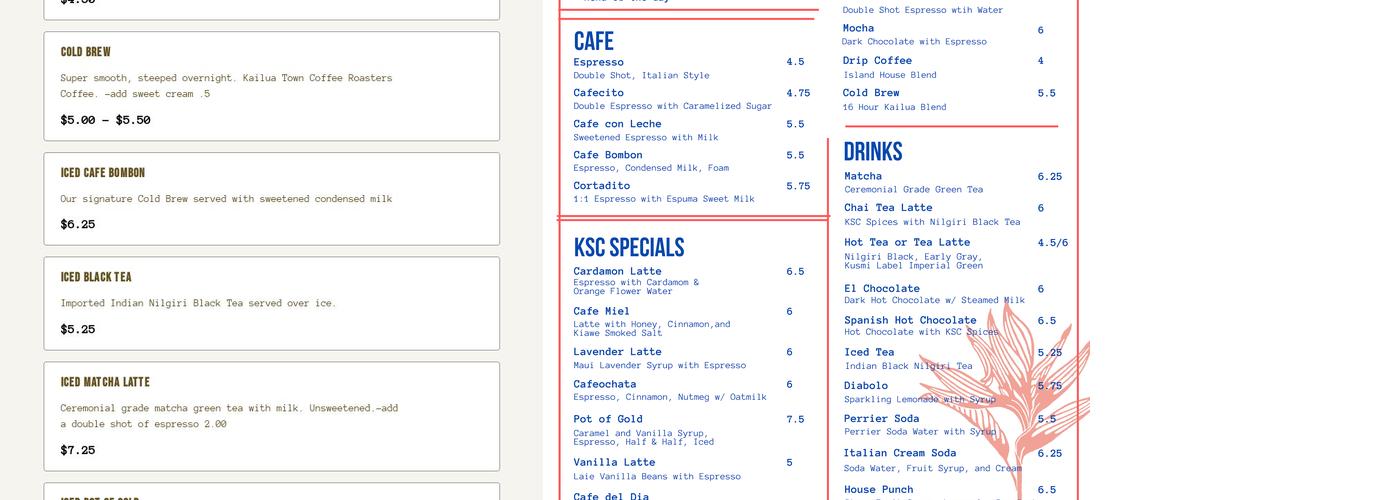 La Bodega Grab & Go Menu