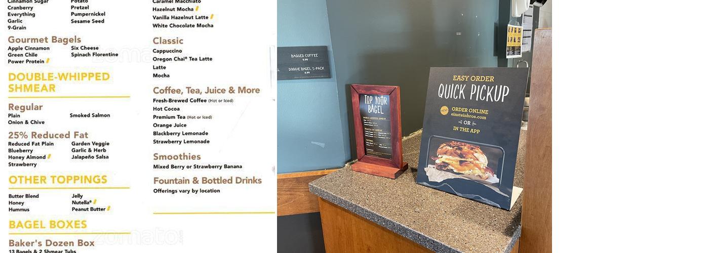 Einstein Bros. Bagels Menu