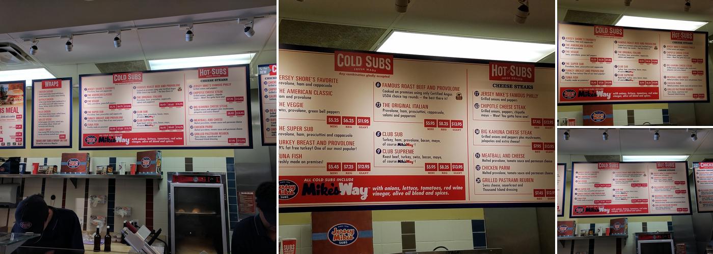 Jersey Mike's Subs Menu
