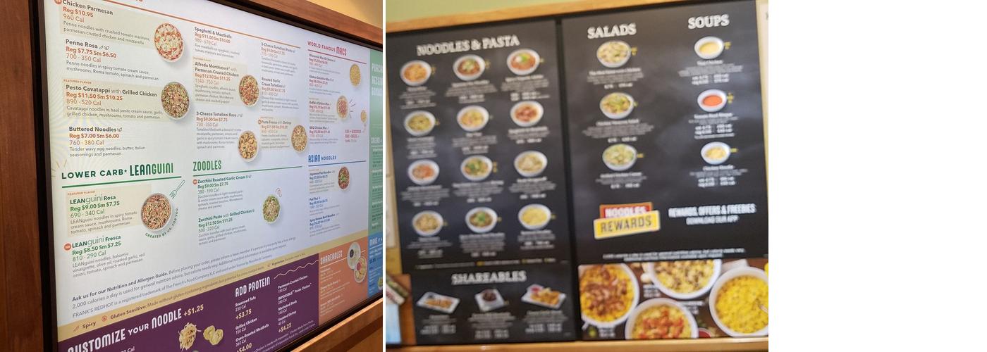Noodles and Company Menu