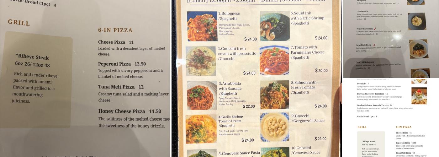 Cucina Moon Menu