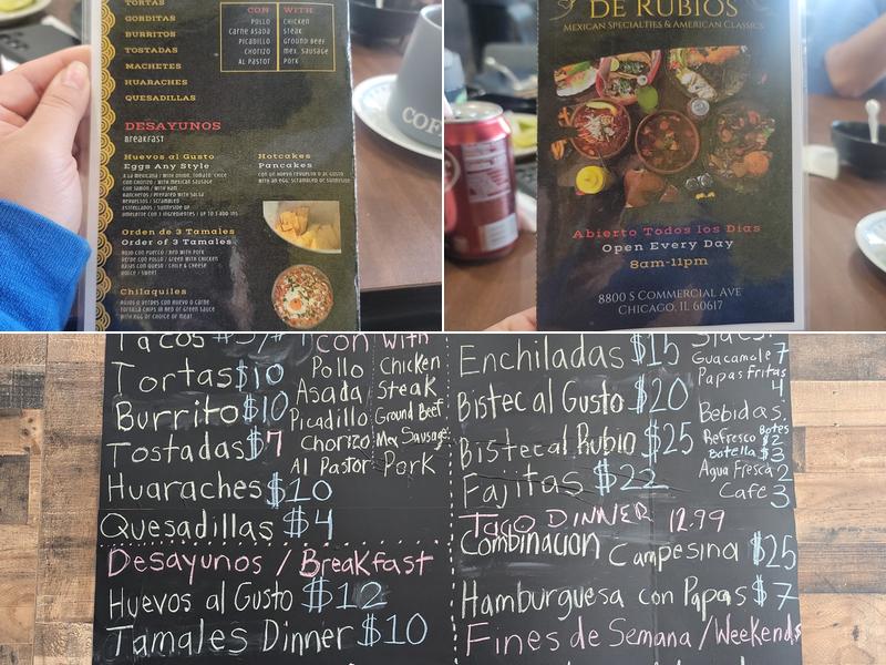 Rincón de Rubios Menu