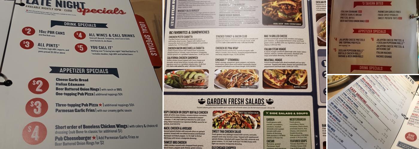 Old Chicago Pizza + Taproom Menu